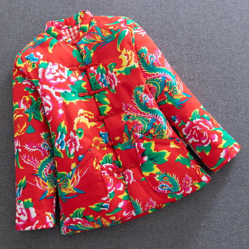 东北花布棉袄雪乡男女加厚保暖