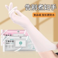 一次性手套丁腈食品级家务清洁洗碗厨房耐用加长家用乳胶丁晴女士