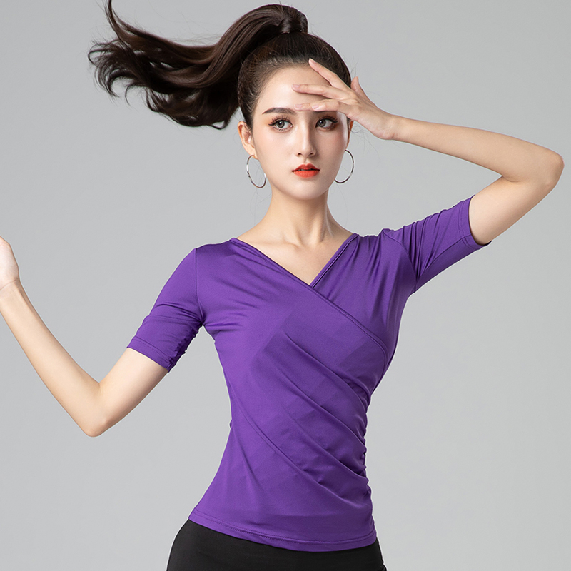 2025拉丁舞服装上衣女夏季练功训练舞蹈服摩登舞交谊舞专业舞服