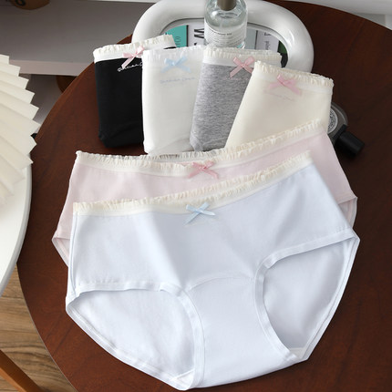 甜美少女纯棉内裤7A抗菌加长裆A类婴儿棉亲肤蝴蝶结学生三角短裤
