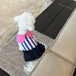 LLA STUDIO 宠物服春夏粉领衬衫裙猫咪马尔济斯比熊约克夏狗背心
