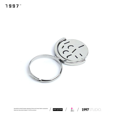 iloveyou旋转圆盘戒指创意表白神器惊喜指环小众设计暗恋翻转戒指