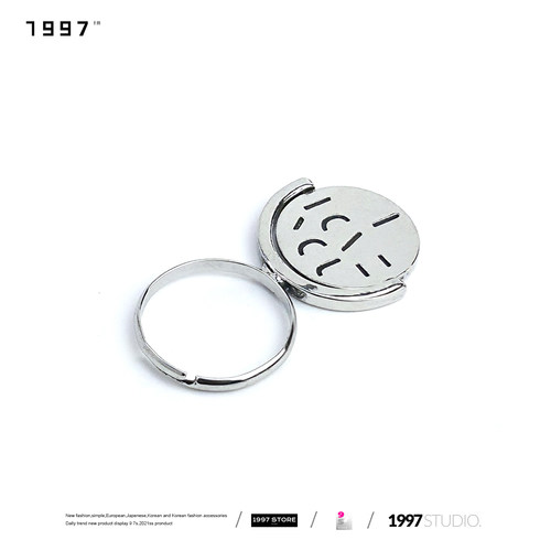 iloveyou旋转圆盘戒指创意表白神器惊喜指环小众设计暗恋翻转戒指