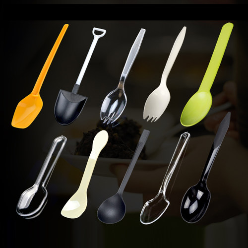 喇叭花透明一次性勺子酸奶慕斯杯