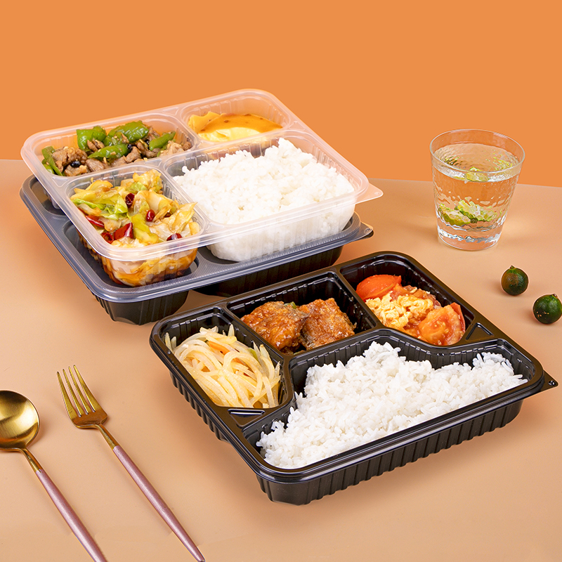 三格一次性餐盒喇叭花