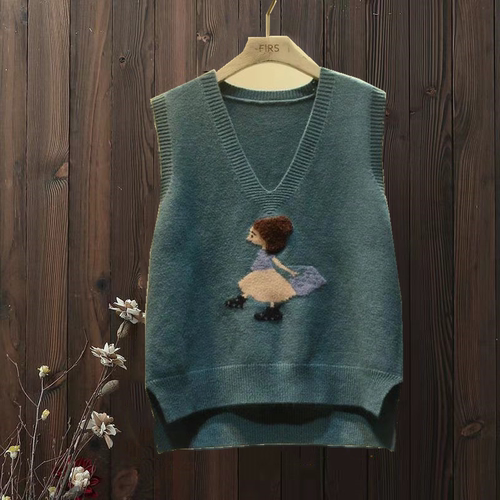 女孩韩版宽松无袖外搭潮针织衫