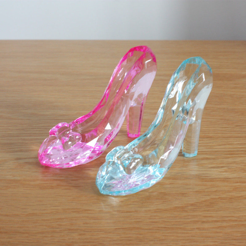 透明亚克力大号宝石童话灰姑娘高跟水晶鞋摆件饰品小孩子生日礼物