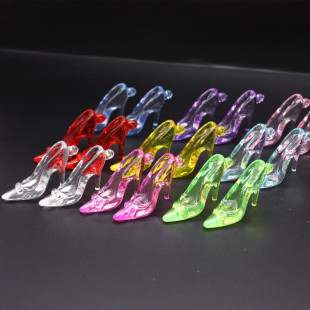 透明亚克力水晶鞋 吊坠儿童宝石饰品幼儿园小女生DIY串珠项链礼物