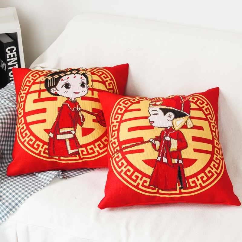 十字绣抱枕双喜印花结婚情侣款枕套大红喜字送礼婚庆在类目 居家布艺, 十字绣及工具配件, 十字绣套件中 - 来自Buy2taobao.com提供专业的淘宝代购服务