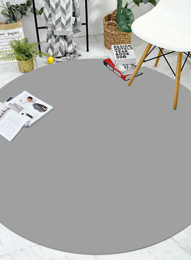 纯色北欧圆形皮革地垫可擦洗免洗PVC防水防滑吊篮垫电脑椅转椅