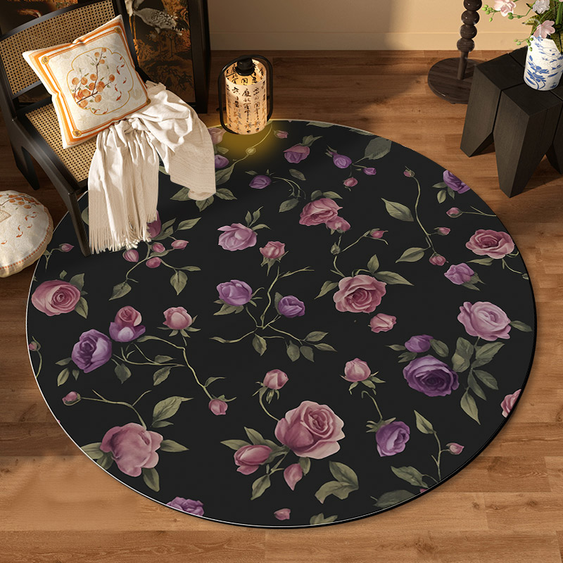 圆形皮革地垫可擦洗免洗PVC防水