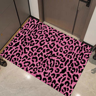 豹纹皮革地垫可擦洗免洗PVC防水防油防滑脚垫可裁剪入户门进门垫