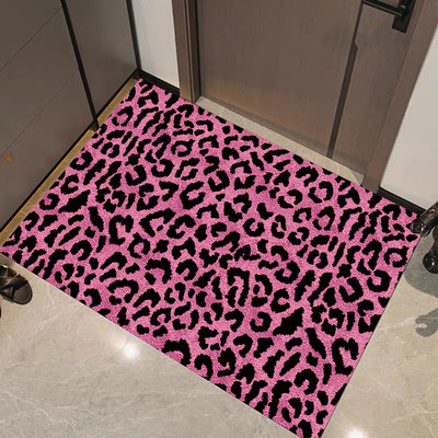 豹纹皮革免洗防水防滑入户门垫