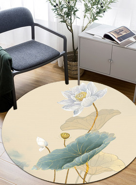 中式圆形皮革地垫可擦洗免洗PVC防水防油防滑脚垫吊篮垫转椅垫