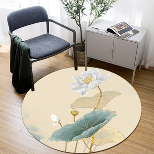 中式 圆形皮革地垫可擦洗免洗PVC防水防油防滑脚垫吊篮垫转椅垫