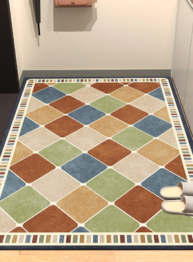 美式复古皮革地垫可擦洗免洗PVC防水防油防滑脚垫入户门口进门垫