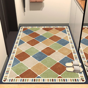 美式 复古皮革地垫可擦洗免洗PVC防水防油防滑脚垫入户门口进门垫