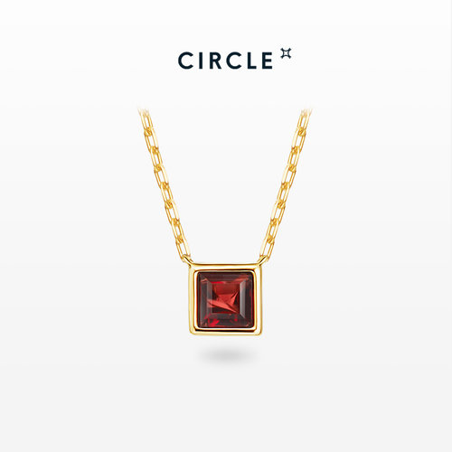 CIRCLE珠宝18K黄金石榴石项链女