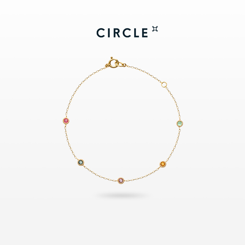 CIRCLE日式彩色宝石手链多巴胺