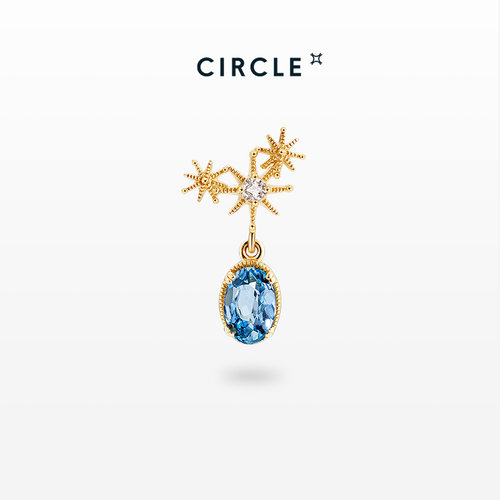 CIRCLE珠宝9K黄金天然海蓝宝石