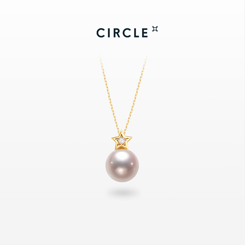 CIRCLE珠宝天然海水珍珠项链18k