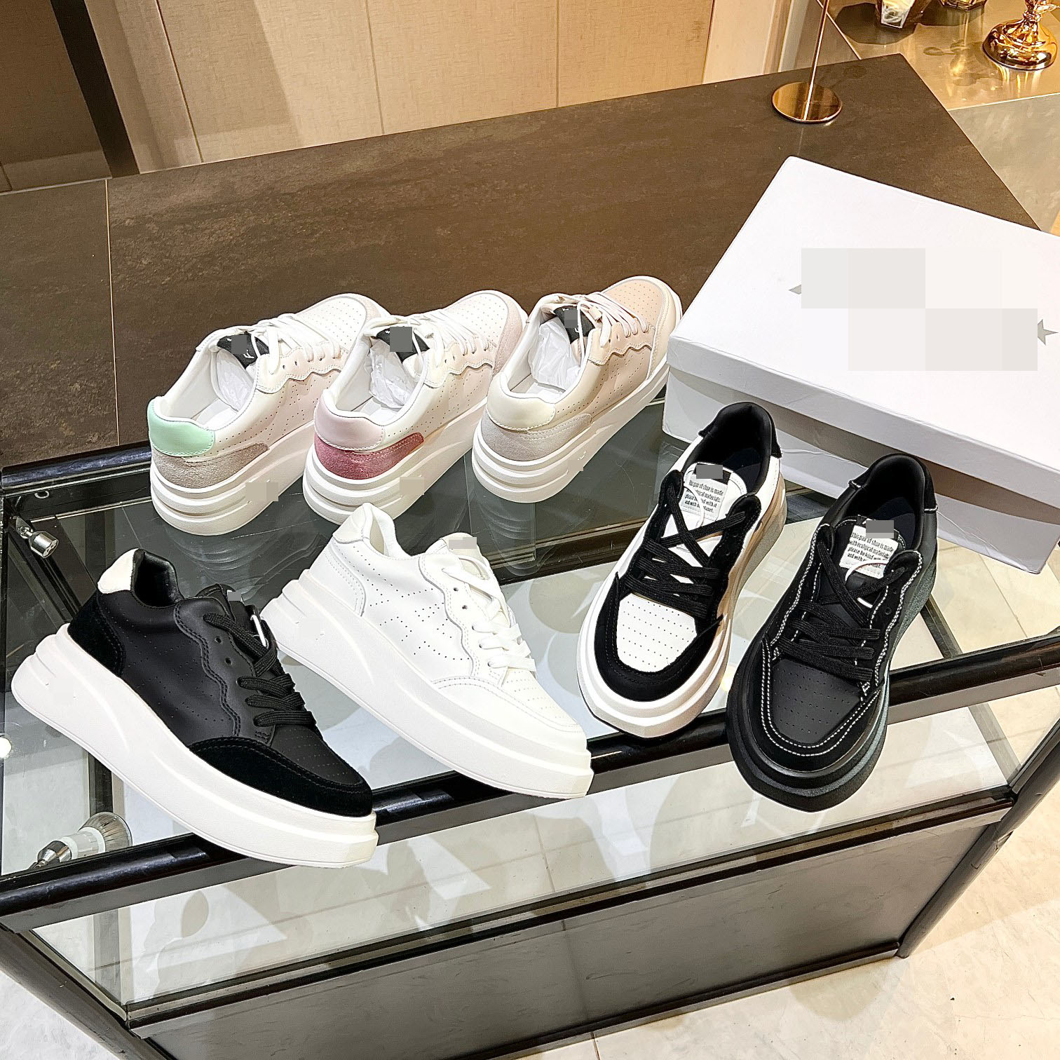 2025新款真皮系带厚底增高小白鞋女款休闲板鞋