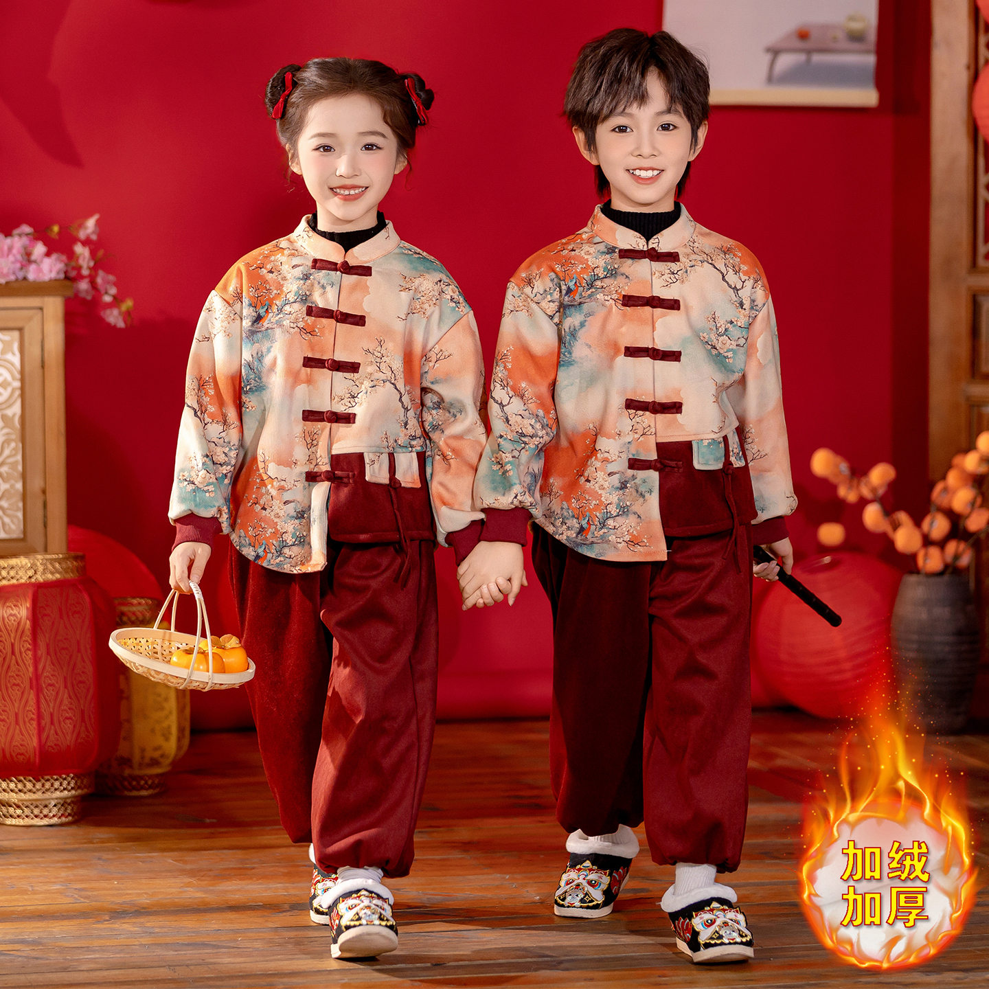 实体品质男女童新中式加绒汉服