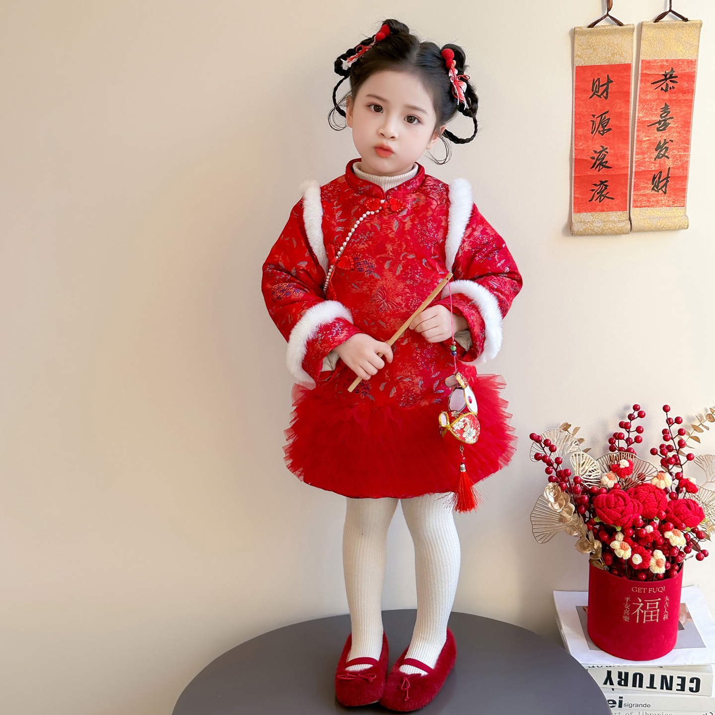 【活动价】女童中式旗袍裙拜年服