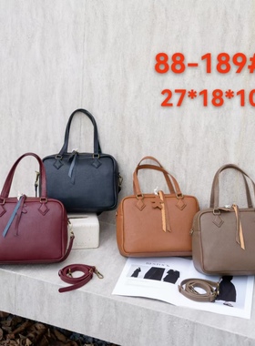 2024新款头层牛皮plume羽毛包手提通勤上班包真皮女包大容量