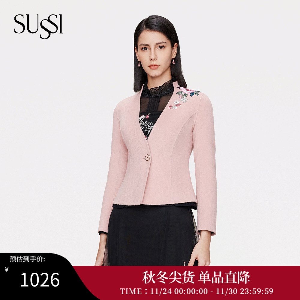 古色新品商场同款一粒扣短外套