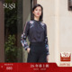 古色冬季 衬衫 新款 黑色百搭印花立领长袖 上衣女 商场同款 SUSSI