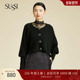 古色冬季 新品 商场同款 SUSSI 黑色一排扣蝙蝠袖 针织毛衣外套女