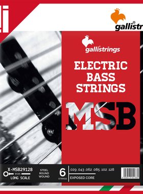 意大利 Galli strings 加利 MSB 不锈钢圆缠绕贝斯弦 4弦5弦 明亮