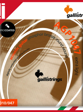 意大利Galli strings加利AGB AGP镀膜防锈磷铜民谣指弹木吉他琴弦