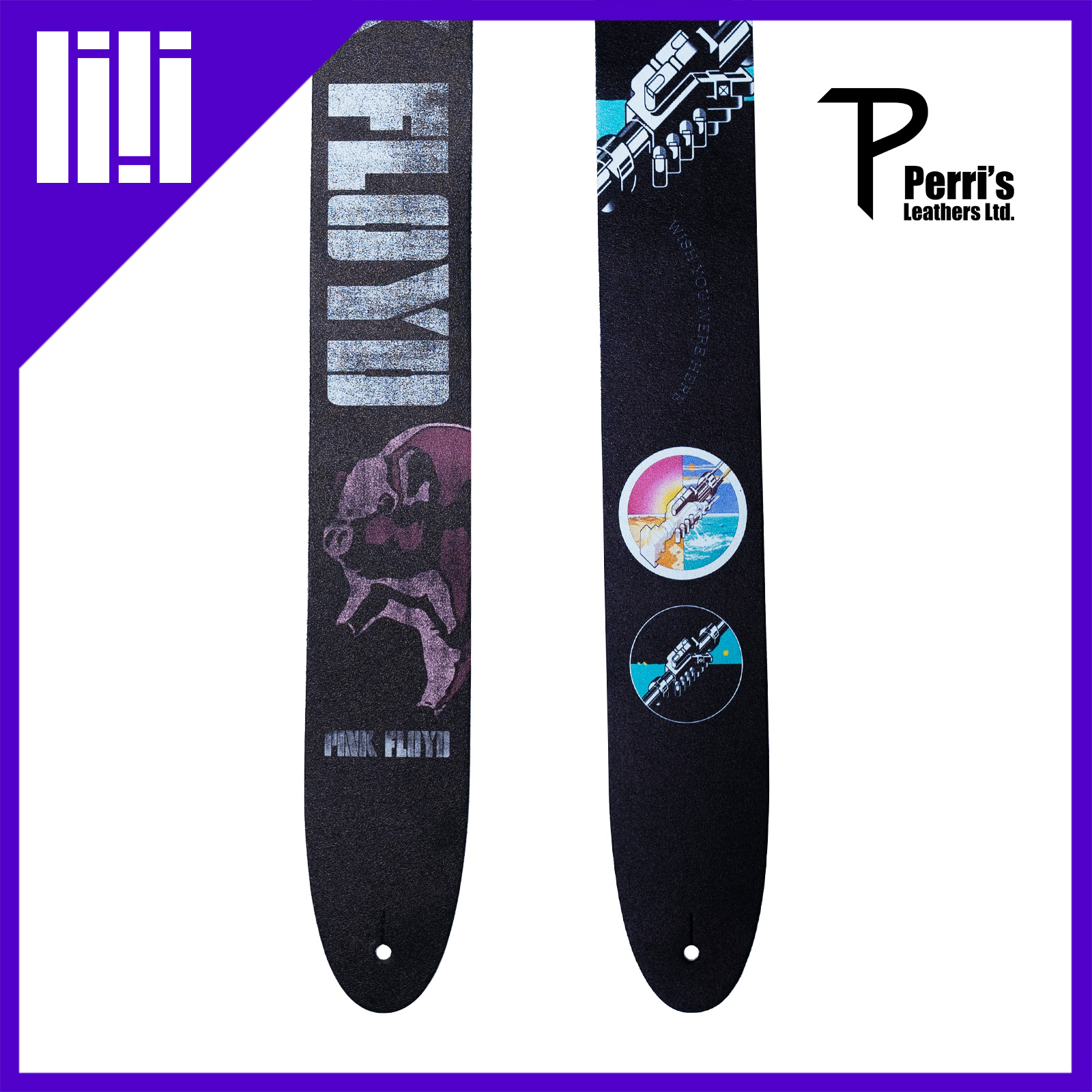 Perri's派瑞斯 Pink floyd乐队正版签名款电木吉他皮制背带6.35cm