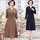 阔太太高贵时尚 连衣裙新款 长裙中年妈妈洋气裙子 长袖 中老年春秋装