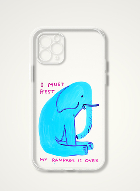 David Shrigley 蓝色大象 插画文艺术生透明手机壳 B117适用苹果iphone17PROMAX AIR 华为小米三星