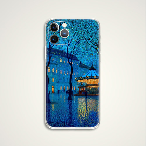 3件7折 kaoru yamada 山田熏 夜景旋转木马 日系插画 手机壳 F417 适用苹果iphone17PROMAX华为小米三星