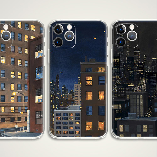 million lights   万家灯火 韩式插画 文艺术生手机壳 F439 适用苹果iphone17PROMAX AIR华为小米三星