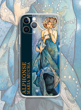 Mucha 穆夏月夜小仙女法国文艺术生油画插画抽象手机壳 D959 适用苹果iphone17PROMAX AIR 华为小米三星