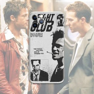 fight club 斗阵俱乐部 搏击会街头复古黑白海报液态硅胶手机壳 F380适用苹果iphone17PROMAX AIR 华为小米