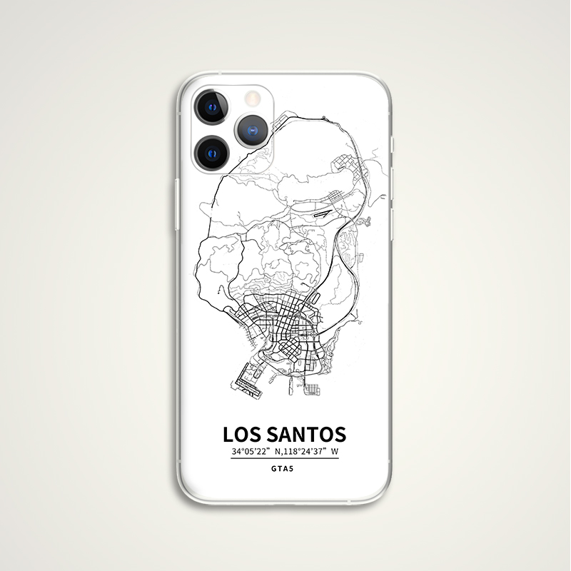 Los Santos 洛圣都 侠盗猎车手简约游戏地图 手机壳液态 适用苹果iphone17PROMAX AIR 华为小米三星