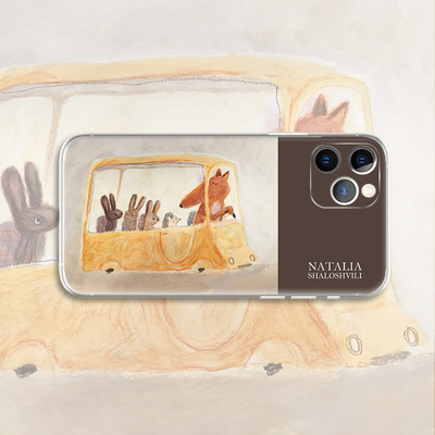 natalia shaloshvili 小动物坐土司面包巴士 插画手机壳 F413 适用苹果iphone17PROMAX AIR 华为小米三星