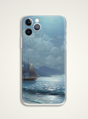 Ivan Aivazovsky 一帆风顺蓝色海浪 名画油画文艺术生手机壳 B027 适用苹果iphone17PROMAX AIR 华为小米三星