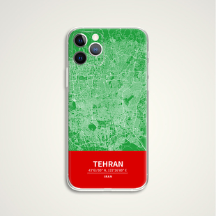Tehran Iran 伊朗 德黑兰 INS风城市地图手机壳 M008 适用苹果iphone17PROMAX AIR华为小米VIVO一加荣耀三星