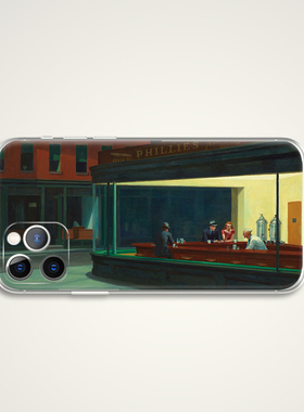 Edward Hopper 爱德华霍普 夜鹰 世界名画油画艺术生手机壳 D974 适用苹果iphone17PROMAX AIR 华为小米三星