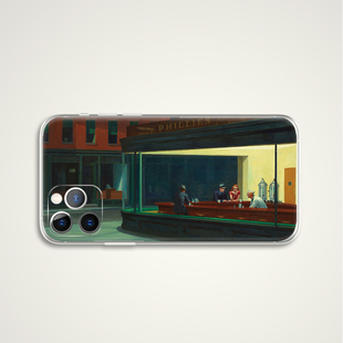 Edward Hopper 爱德华霍普 夜鹰 世界名画油画艺术生手机壳 D974 适用苹果iphone17PROMAX AIR 华为小米三星