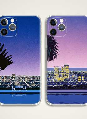 3件7折 Hiroshi Nagai  城市夜景 city-pop 日系插画 手机壳F415 适用苹果iphone17PROMAX华为小米三星