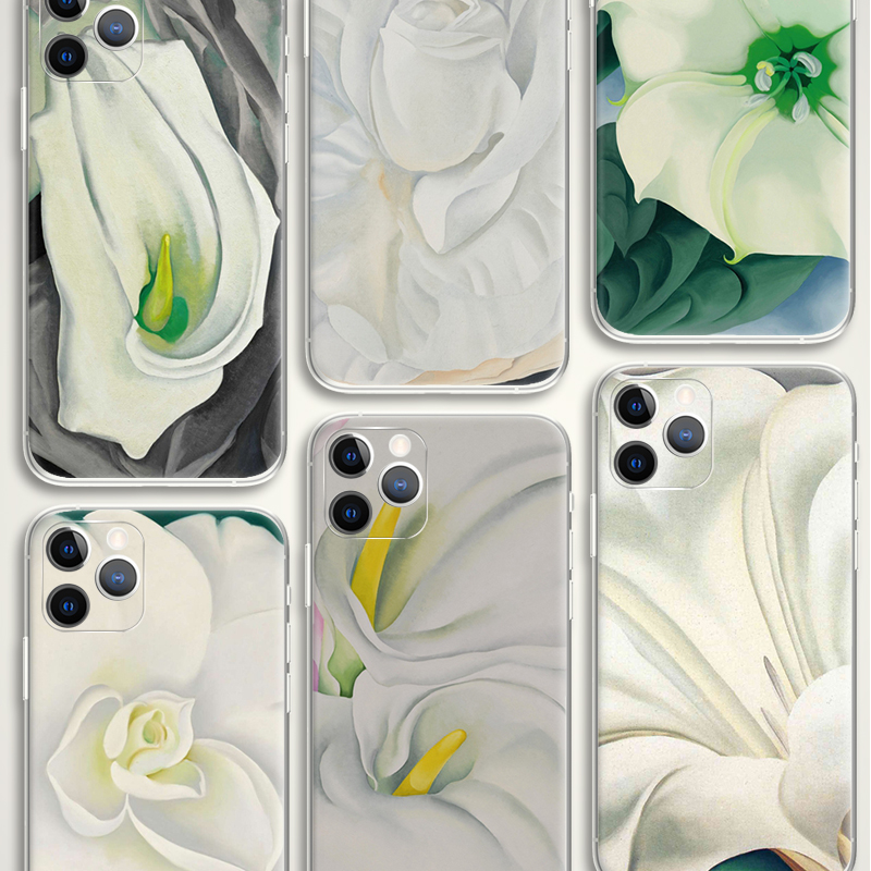Georgia OKeeffe 乔治亚欧姬芙 白色花朵女性主义油画手机壳 F497适用苹果iphone17PROMAX AIR华为小米三星