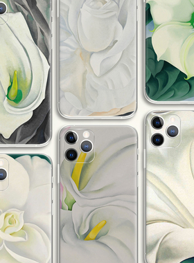 Georgia OKeeffe 乔治亚欧姬芙 白色花朵女性主义油画手机壳 F497适用苹果iphone17PROMAX AIR华为小米三星